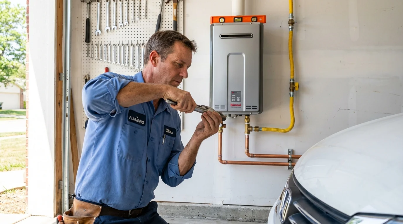 Tankless water heater installation by a Johns Plumbing LLC plumber in Ross